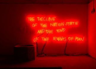 Margherita Moscardini, The Decline of the Nation State and the End of the Rights of Man, 2018. Installation view in Plovdiv, 2018