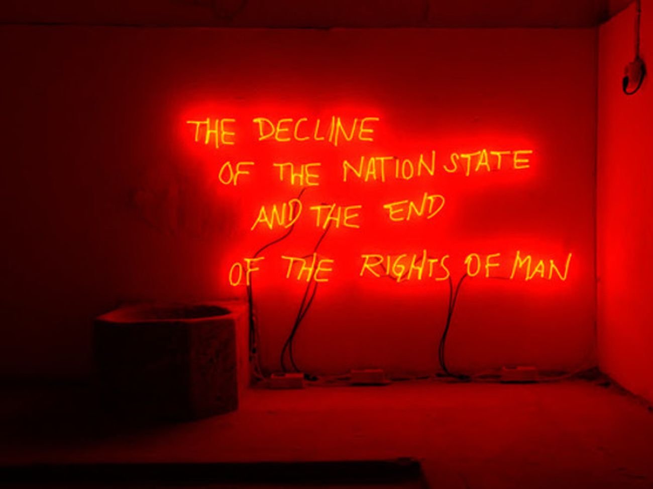 Margherita Moscardini, The Decline of the Nation State and the End of the Rights of Man, 2018. Installation view in Plovdiv, 2018