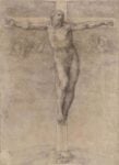 Michelangelo Buonarroti, Crocifisso con due angeli dolenti, 370 x 270 mm, riproduzione. Londra, The British Museum, Department of Print and Drawings