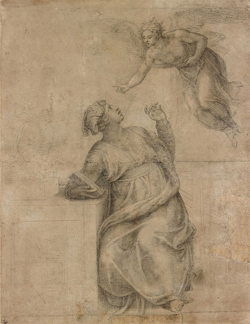 Michelangelo Buonarroti, L’Annunciazione, 383 x 297 mm, riproduzione. New York, Pierpont Morgan Library