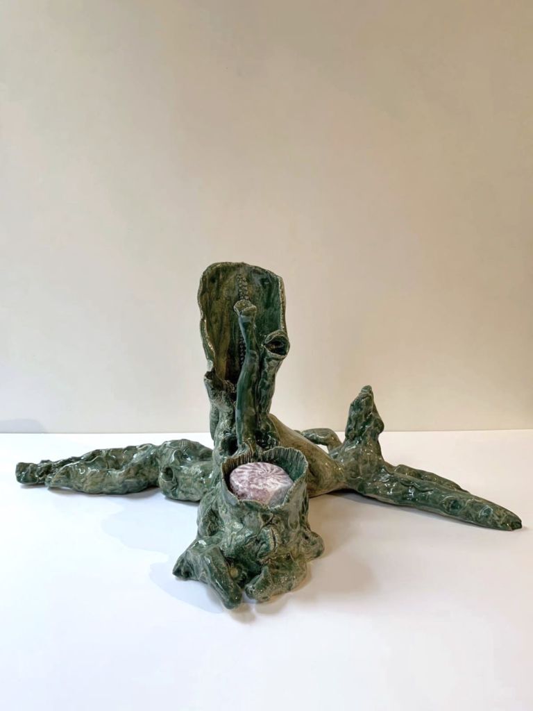 Michele Ciacciofera, Collective evolution, 2019, glazed ceramic, 28x56x44 cm