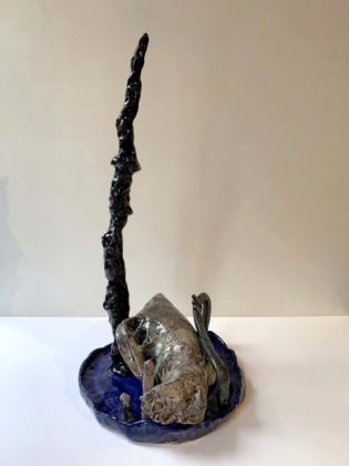 Michele Ciacciofera, Earth Island #1, 2019, glazed ceramic, 60x34x32 cm