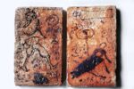 Michele Ciacciofera, The library of encoded time, 2019, particolare, glaze on antique bricks, 2x16x9 cm each. Courtesy l'artista. Photo Francesca Costanzo