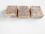 Michele Ciacciofera, The library of encoded time, 2019, particolare, glaze on antique bricks, 5x14x12 cm each. Courtesy l'artista. Photo Claudia Ciacciofera