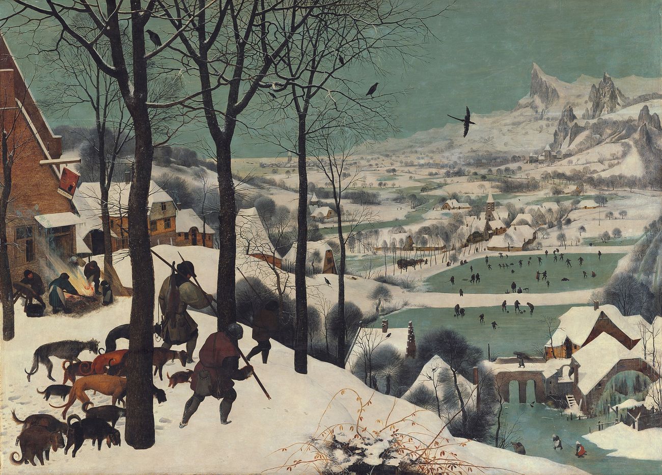 Pieter Bruegel il Vecchio, Cacciatori nella neve, 1565. Kunsthistorisches Museum, Vienna