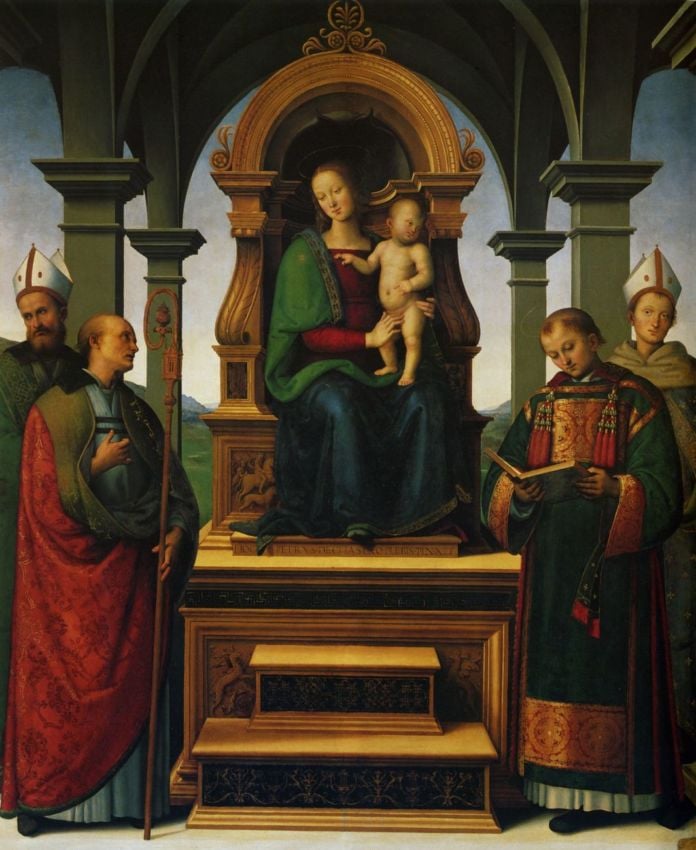 Pietro Perugino, Pala dei Decemviri, 1495 96. Pinacoteca Vaticana, Città del Vaticano