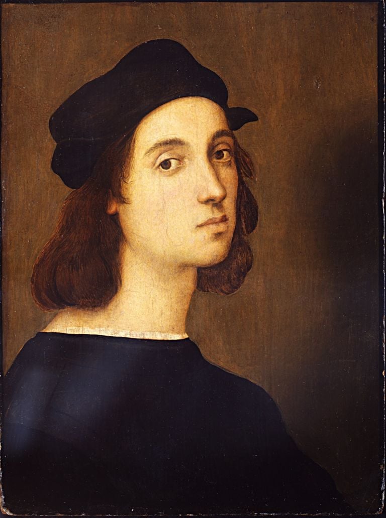 Raffaello, Autoritratto, 1506-08, olio su tavola di pioppo. Firenze, Gallerie degli Uffizi, Galleria delle Statue e delle Pitture. Photo Gabinetto fotografico delle Gallerie degli Uffizi - Su concessione del Ministero per i Beni e le Attività Culturali e del Turismo