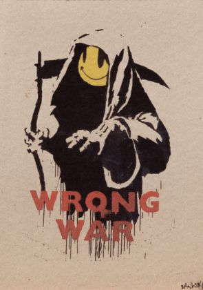 Banksy, Wrong War, 2004 screenprint on paper, 21 x 29,5 cm courtesy Artrust