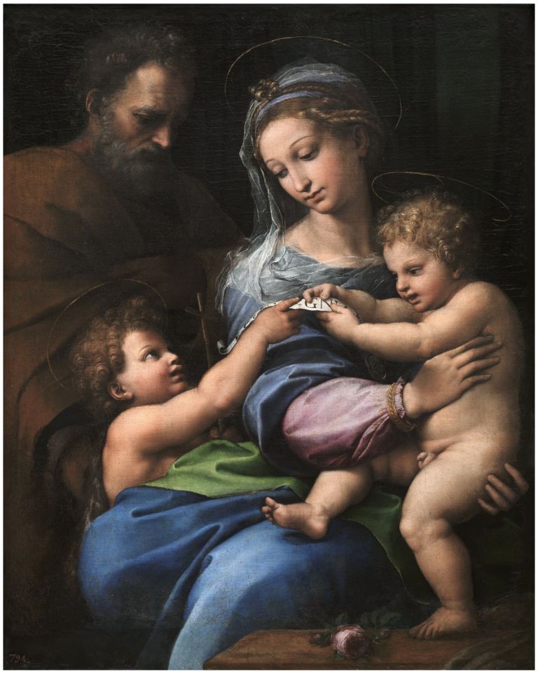 Raffaello, La Madonna della Rosa, 1518-20, olio su tavola trasportata su tela. Madrid, Museo Nacional del Prado. Photo © 2020 Museo Nacional del Prado