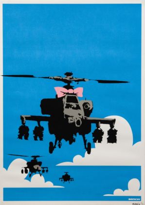 Banksy, Happy Choppers, 2003 screenprint on paper, 70 x 50 cm courtesy Artrust