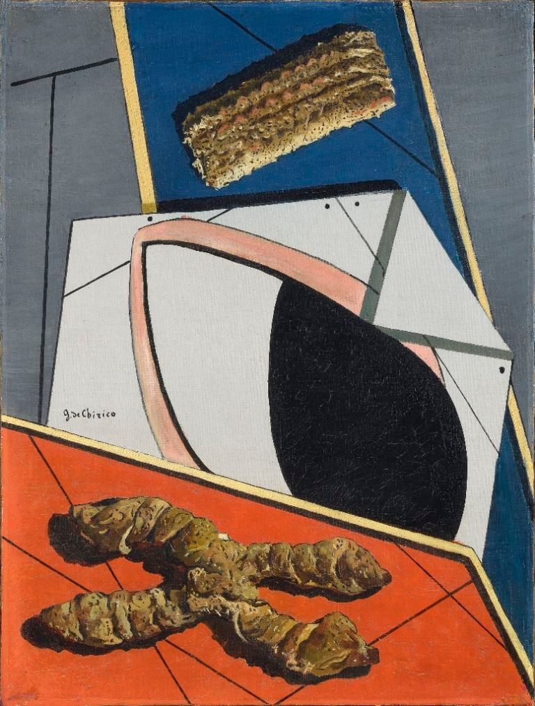 Giorgio De Chirico Il saluto dell'amico lontano 1916 Olio su tela © Giorgio De Chirico, by SIAE 2020 Palazzo Maffei Casa-Museo, Verona Collezione Luigi Carlon