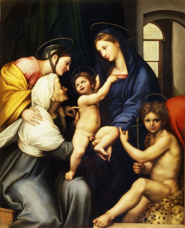 Raffaello, Madonna dell’Impannata, 1511, olio su tavola. Firenze, Gallerie degli Uffizi, Galleria Palatina. Photo Gabinetto fotografico delle Gallerie degli Uffizi - Su concessione del Ministero per i Beni e le Attività Culturali e del Turismo