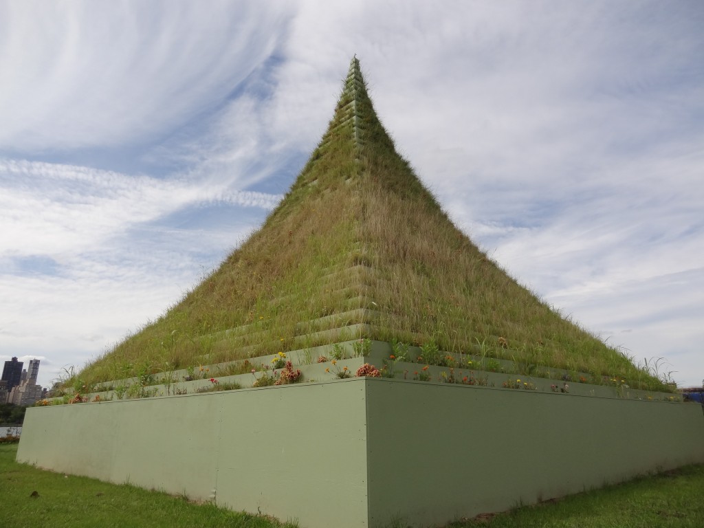 Agnes Denes, Living Pyramid, 2015. Socrates Sculpture Park, Long Island City, New York