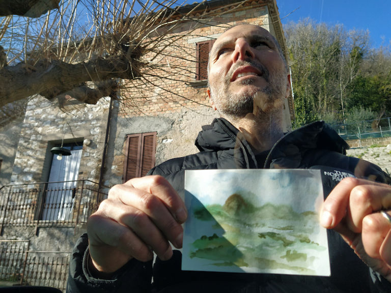 Angelo Bellobono il paesaggio dalla casa di famiglia Taccuino da una residenza d’artista. Angelo Bellobono a Casa Sponge, note e immagini