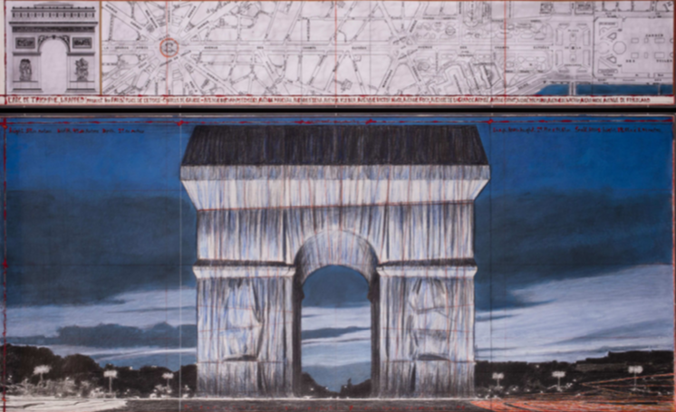 Christo impacchetta l’Arco di Trionfo di Parigi. Le immagini dei bozzetti