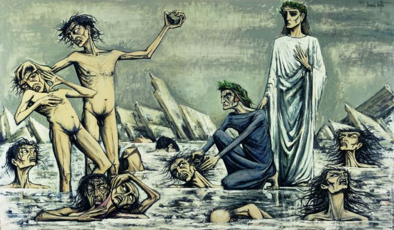 Bernard Buffet, L’Enfer de Dante – Damnés pris dans les glaces, 1976. Collection Fonds de dotation Bernard Buffet, Paris © Bernard Buffet – Adagp, Paris 2019