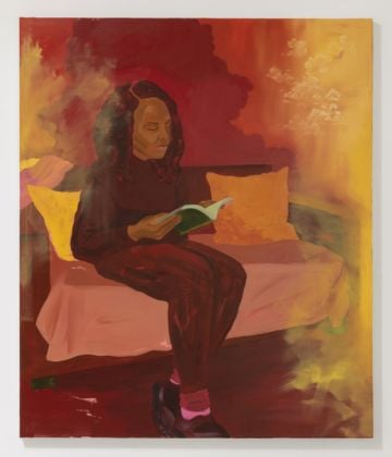 Dominic Chambers, Kathia in red (reader), 2019. Courtesy l’artista & Luce Gallery, Torino