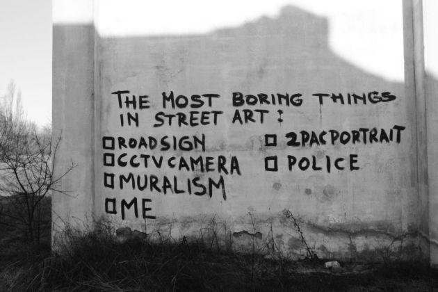 Elfo, The most boring things in Street Art, abandoned area, 2020
