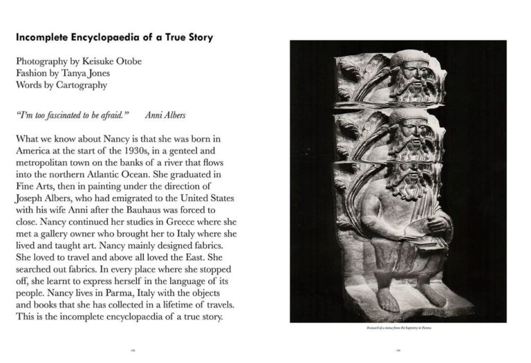 Estratto da Cartography #7, Incomplete Encyclopedia of a True Story, testo Cartography, photo Keisuke Otobe, fashion Tanya Jones. Courtesy Cartography