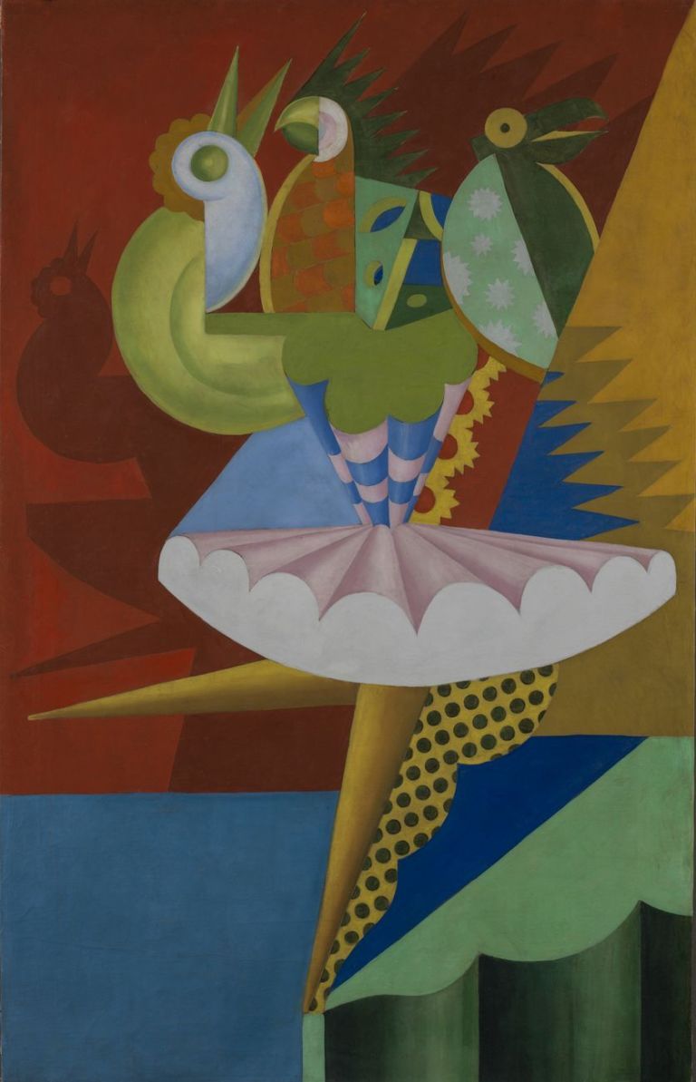 Fortunato Depero, Rotazione di ballerina e pappagalli, 1917. Mart, Museo di arte moderna e contemporanea di trento e Rovereto. Deposito a lungo termine