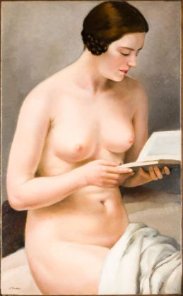 Francesco Trombadori, Fanciulla nuda che legge, 1929, olio su tela, 85 x 52 cm. Collezione privata