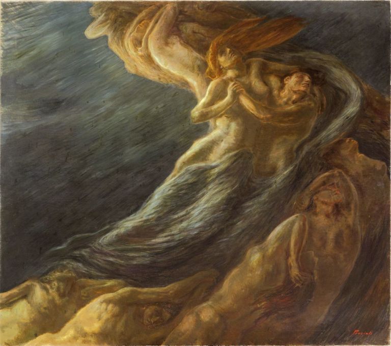 Gaetano Previati, Paolo e Francesca, 1909, olio su tela, Ferrara, Museo dell’Ottocento