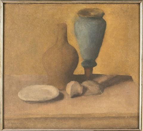 Giorgio Morandi, Natura Morta, 1921, olio su tela, 36 x 41 cm. Collezione Giorgio Pulazza