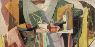 Giuseppe Capogrossi, Natura morta, 1948, olio su tela, 100 x 128 cm. Collezione privata