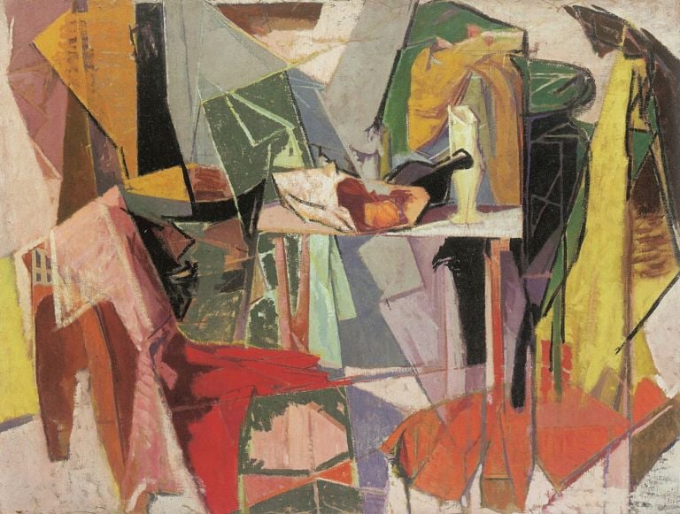 Giuseppe Capogrossi, Natura morta, 1948, olio su tela, 100 x 128 cm. Collezione privata