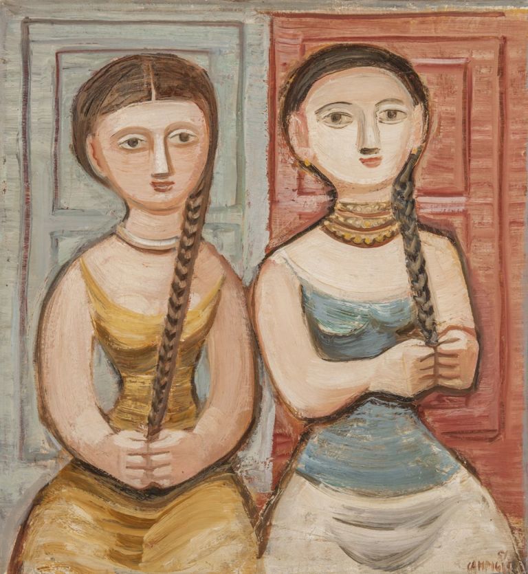 Massimo Campigli, Due figure, 1951, courtesy Galleria Bottegantica