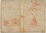 Michelangelo Buonarroti, Figure Studies for the Sistine Ceiling (verso), 1510 11 Red chalk and black chalk or charcoal (recto); The Cleveland Museum of Art