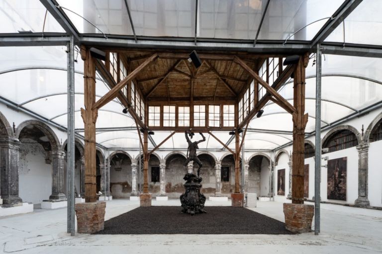 Nicola Samorì. Black Square. Exhibition view at Made in Cloister, Napoli 2020 © Danilo Donzelli Photography