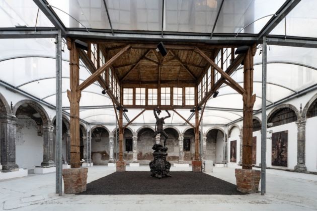 Nicola Samorì. Black Square. Exhibition view at Made in Cloister, Napoli 2020 © Danilo Donzelli Photography