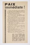 Paix immédiate !, settembre 1939. Collection Gérard Allibert. Photo © David Giancatarina