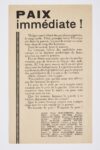 Paix immédiate !, settembre 1939. Collection Gérard Allibert. Photo © David Giancatarina