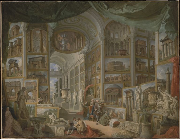Giovanni Paolo Pannini, Roma Antica, olio su tela, 1757, New York, The Metropolitan Museum of Art