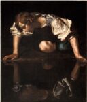 Caravaggio, Narcissus,Romec. 1600.Palazzo Barberini. Foto Gallerie Nazionali d'Arte Antica Biblioteca Hertziana