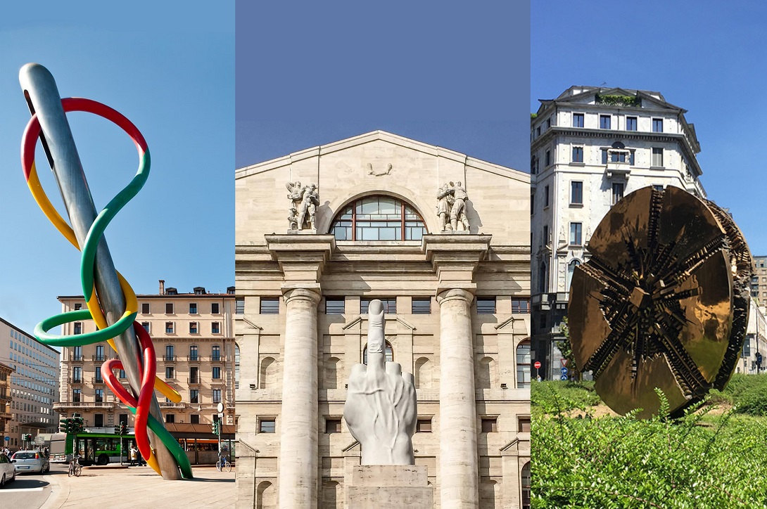 Le opere pubbliche di Claes Oldenburg, Maurizio Cattelan e Arnaldo Pomodoro in giro per Milano