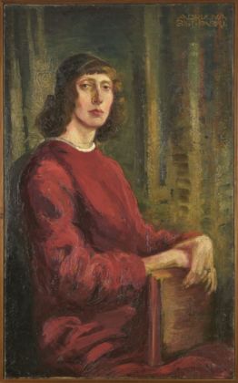 Adriana Bisi Fabbri, Autoritratto in rosso, 1913 14, olio su tela, 99 x 61 cm. Collezione M.C. Photo Manusardi