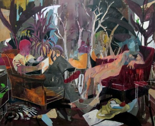 Aryan Ozmaei, Transformation Room, 2018, olio su tela, 170x240 cm
