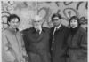 Da sinistra, Peter Halley, Arthur C. Danto, Demetrio Paparoni, Barbara Westman. New York, novembre 1991. Photo Kevin Clarke