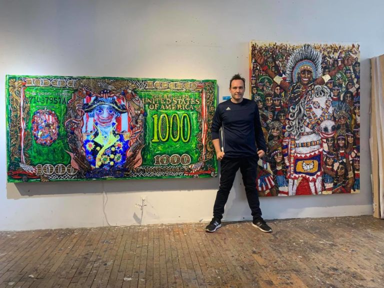 Federico Solmi nel suo studio