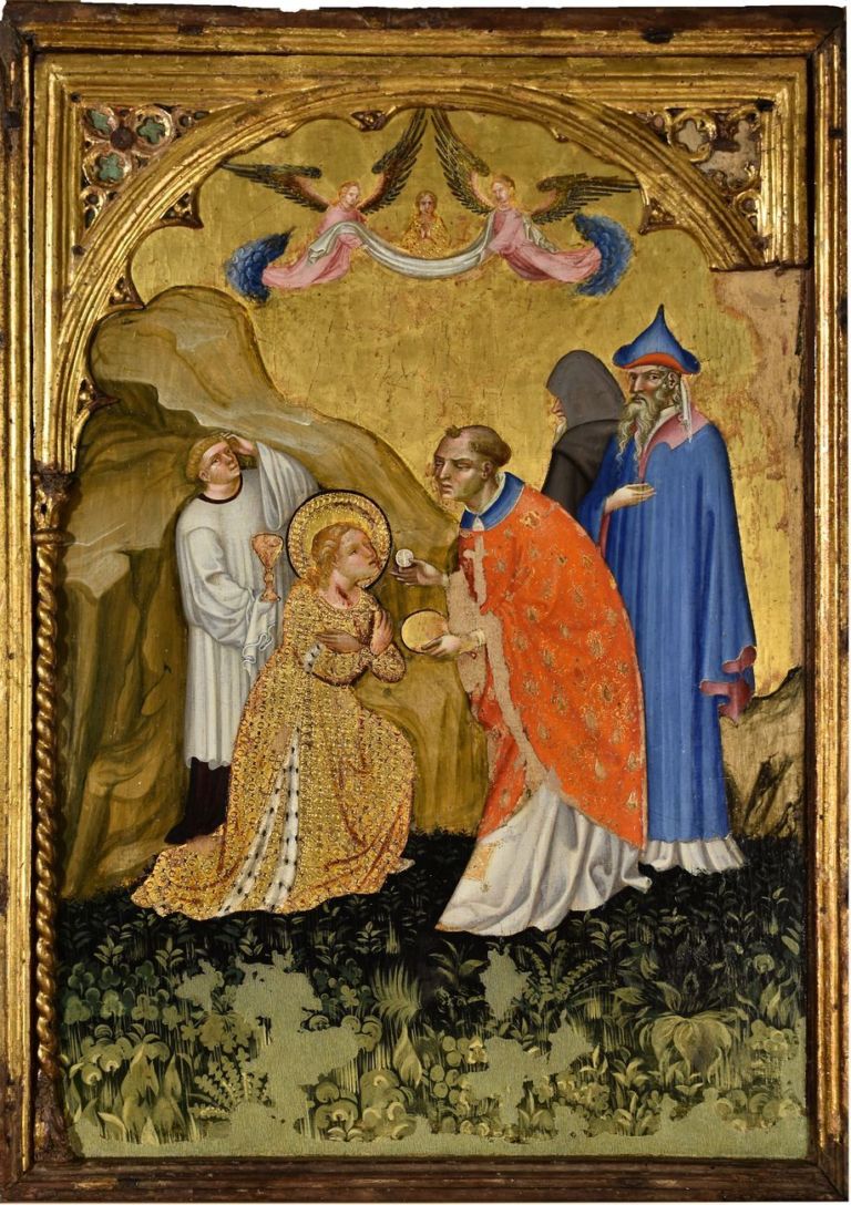 Jacobello del Fiore, Scene della vita di Santa Lucia – Lucia riceve l’Eucarestia, 1410 ca. Pinacoteca Civica, Palazzo dei Priori, Fermo