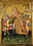 Jacobello del Fiore, Scene della vita di Santa Lucia – Lucia trafitta alla gola dal pugnale del boia, 1410 ca. Pinacoteca Civica, Palazzo dei Priori, Fermo