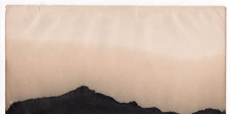 Paolo Canevari Landscape (olio esausto industriale su carta, 2020)