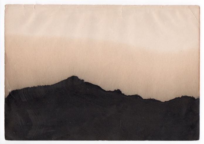 Paolo Canevari Landscape (olio esausto industriale su carta, 2020)