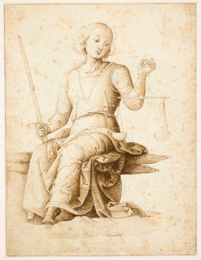 Bernardino Pinturicchio (atelier de), Deux enfants debout, un enfant assis©RMN Grand Palais Domaine de Chantilly Benoît Touchard