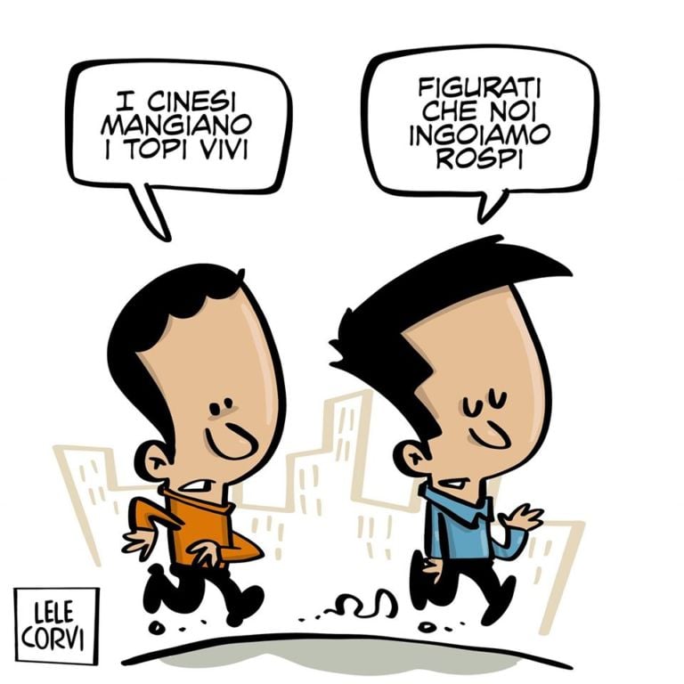 Una vignetta di Lele Corvi per Il Manifesto. Courtesy l'artista