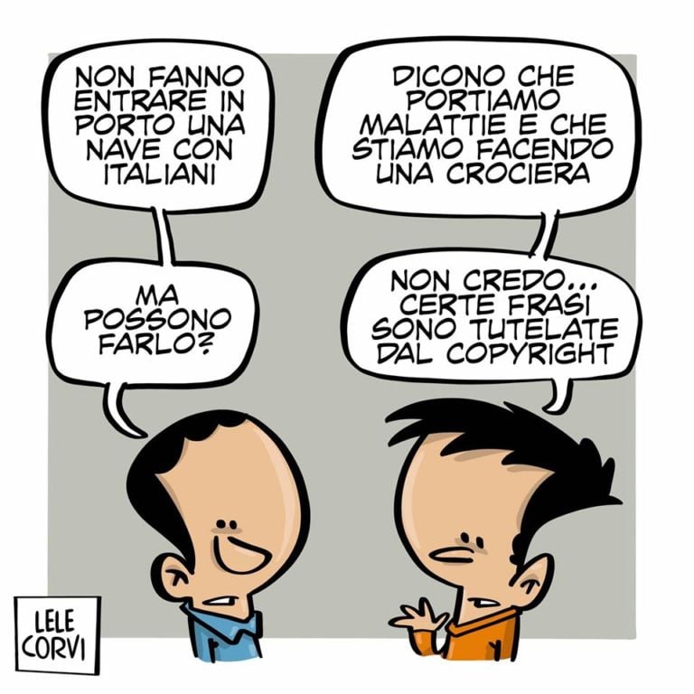 Una vignetta di Lele Corvi. Courtesy l'artista