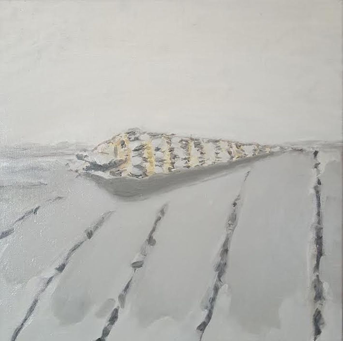 Alessandro Finocchiaro, La conchiglia della fiera degli animali, 2016, olio su tela, cm 40x40